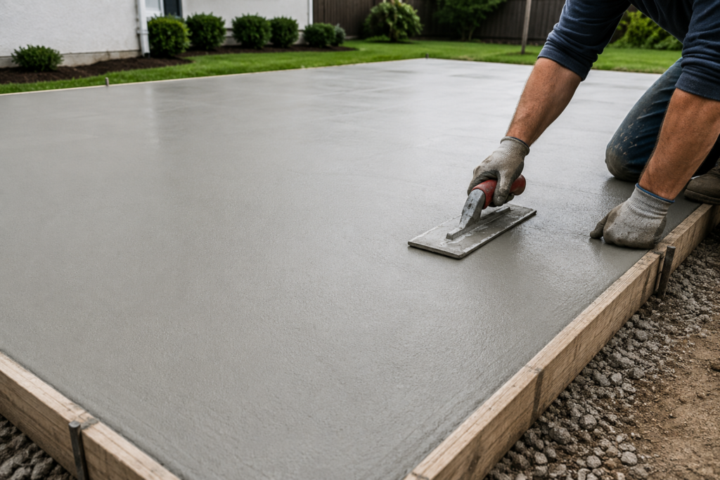concrete slab work on residence